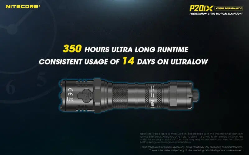 Lampe Torche Nitecore P20ix - 4000 Lumens rechargeable USB-C  NYCTALOPE  