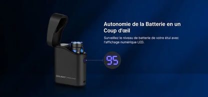 Lampe Torche Olight Baton 4 édition premium 1300 Lumens NOIR étui de charge powerbank  NYCTALOPE  