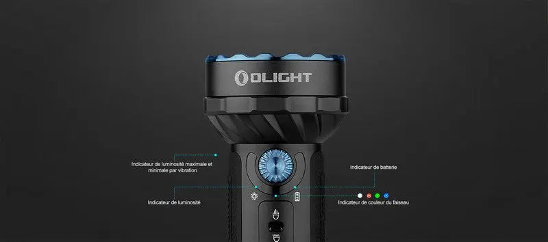 Lampe Torche Olight MARAUDER Mini NOIR - 7000 Lumens - Rechargeable  NYCTALOPE  