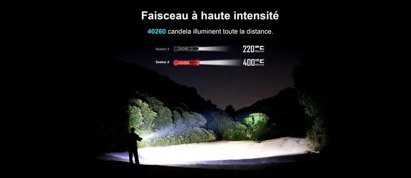 Lampe Torche Olight SEEKER 4 Noir - 3100 Lumens  NYCTALOPE  