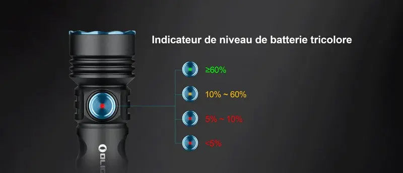 Lampe Torche Olight SEEKER 4 Noir - 3100 Lumens  NYCTALOPE  