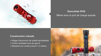 Lampe Torche Olight SEEKER 4 Noir - 3100 Lumens  NYCTALOPE  