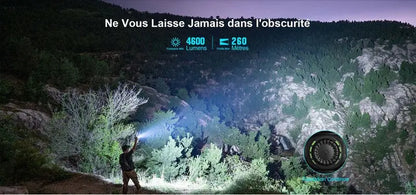 Lampe Torche Olight SEEKER 4 Pro Noir – 4600 Lumens  NYCTALOPE  