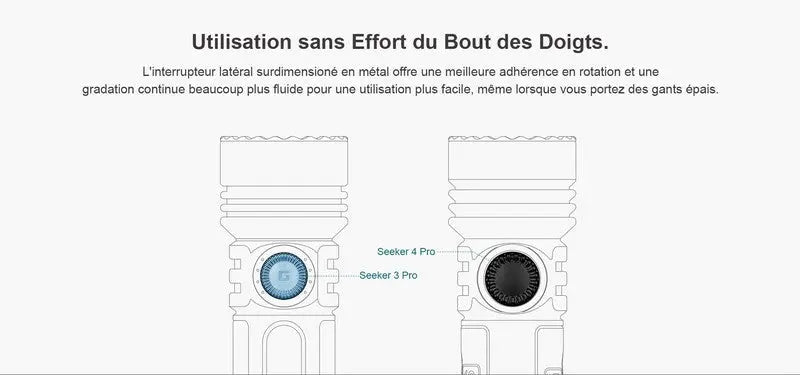 Lampe Torche Olight SEEKER 4 Pro Noir – 4600 Lumens  NYCTALOPE  