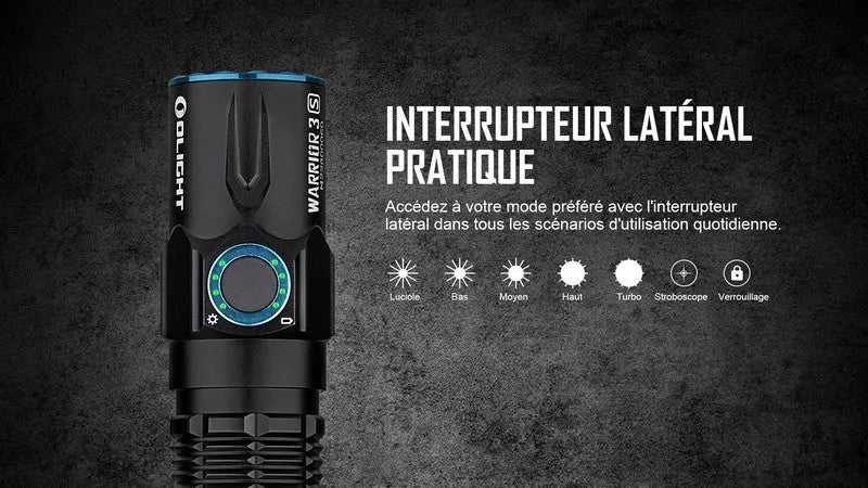 Lampe Torche Olight WARRIOR 3 S – 2300 Lumens  NYCTALOPE  