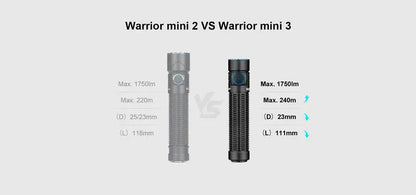 Lampe Torche Olight WARRIOR Mini 3 – 1750 Lumens  NYCTALOPE  
