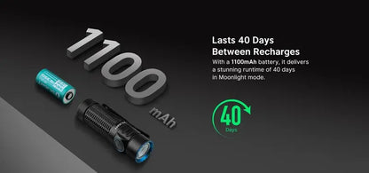Lampe Torche Olight WARRIOR Nano - 1200 Lumens - EDC rechargeable  NYCTALOPE  