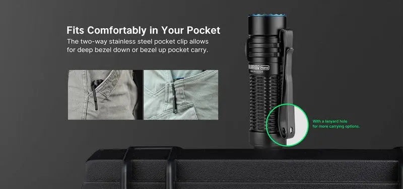 Lampe Torche Olight WARRIOR Nano - 1200 Lumens - EDC rechargeable  NYCTALOPE  