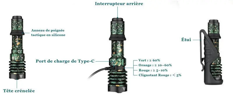 Lampe Torche Olight WARRIOR X4 Kit - 2600 Lumens - Noire  NYCTALOPE  