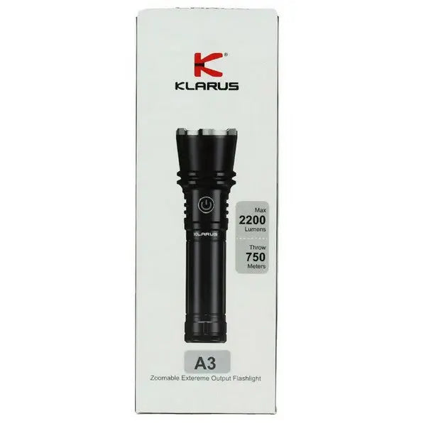 Lampe Torche Rechargeable Klarus A3 – 2200 Lumens – Focus réglable  NYCTALOPE  