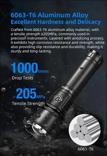 Lampe Torche Rechargeable Klarus A3 – 2200 Lumens – Focus réglable  NYCTALOPE  