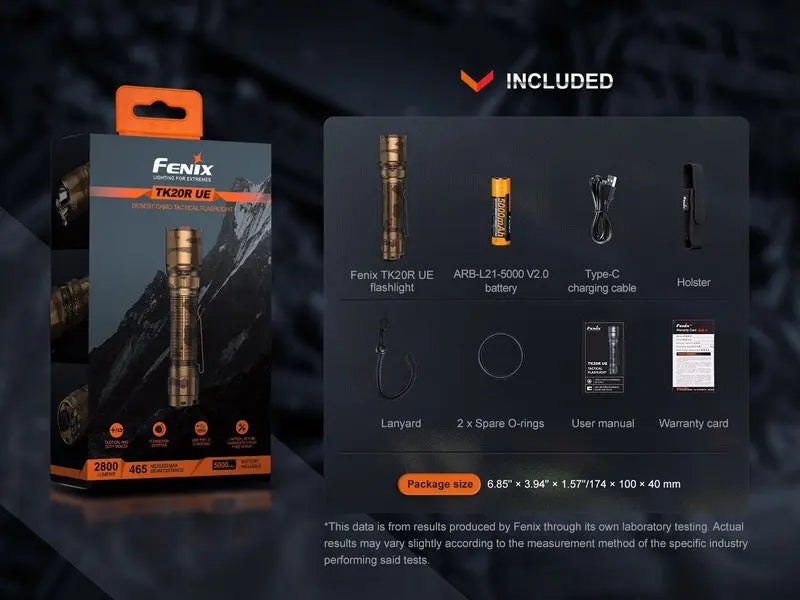 Lampe Torche Tactique Fenix TK20R UE Gris – 2800 Lumens - Rechargeable  NYCTALOPE  