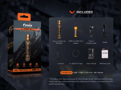Lampe Torche Tactique Fenix TK20R UE Gris – 2800 Lumens - Rechargeable  NYCTALOPE  