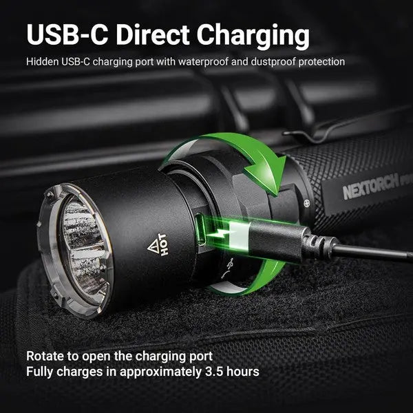 Lampe Torche Tactique Nextorch P91 - 5000 Lumens rechargeable USB-C - NYCTALOPE