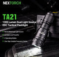 Lampe Torche Tactique Nextorch TA21 SET - 1300 Lumens - lumière rouge - anneau tactique - NYCTALOPE