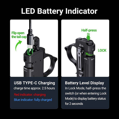 Lampe Torche Tactique Nextorch TA70 - 3500 Lumens - Ultra-compacte - Accès direct au Strobe  NYCTALOPE  