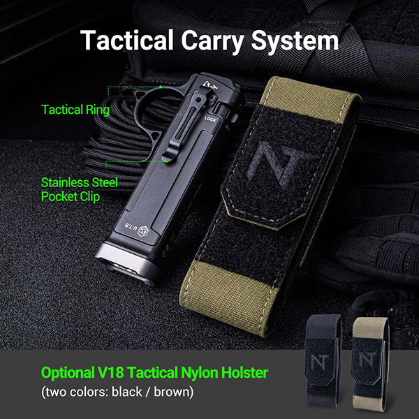 Lampe Torche Tactique Nextorch TA70 - 3500 Lumens - Ultra-compacte - Accès direct au Strobe  NYCTALOPE  
