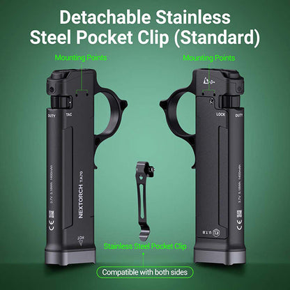 Lampe Torche Tactique Nextorch TA70 - 3500 Lumens - Ultra-compacte - Accès direct au Strobe  NYCTALOPE  