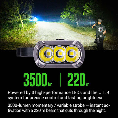 Lampe Torche Tactique Nextorch TA70 - 3500 Lumens - Ultra-compacte - Accès direct au Strobe  NYCTALOPE  