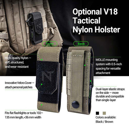 Lampe Torche Tactique Nextorch TA70 - 3500 Lumens - Ultra-compacte - Accès direct au Strobe  NYCTALOPE  