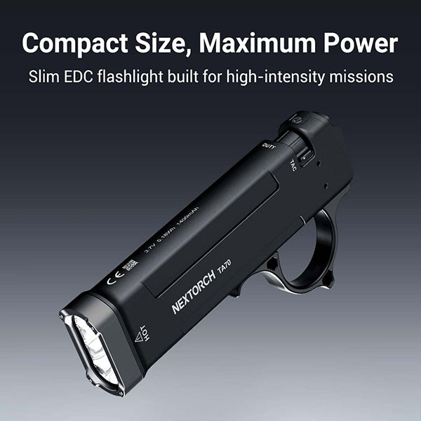 Lampe Torche Tactique Nextorch TA70 - 3500 Lumens - Ultra-compacte - Accès direct au Strobe  NYCTALOPE  