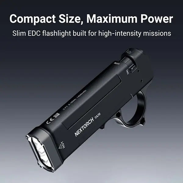 Lampe Torche Tactique Nextorch TA70 - 3500 Lumens - Ultra-compacte - Accès direct au Strobe  NYCTALOPE  