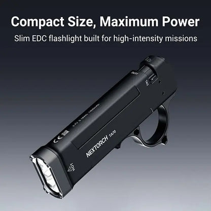 Lampe Torche Tactique Nextorch TA70 - 3500 Lumens - Ultra-compacte - Accès direct au Strobe  NYCTALOPE  