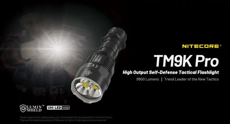 Lampe Torche Tactique Nitecore TM9K Pro 9900 Lumens rechargeable USB-C  NYCTALOPE  