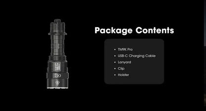 Lampe Torche Tactique Nitecore TM9K Pro 9900 Lumens rechargeable USB-C  NYCTALOPE  