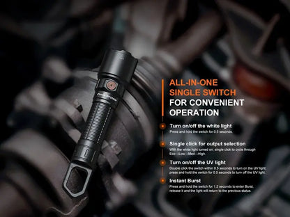 Lampe Torche multifonction Fenix WF25RM – 3000 Lumens rechargeable avec support de charge  NYCTALOPE  