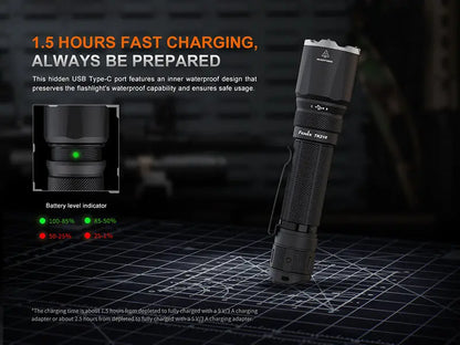 Lampe Torche tactique Fenix TK21R - 3600Lumens - Double Interrupteur - Rechageable USB-C - batterie 21700  NYCTALOPE  