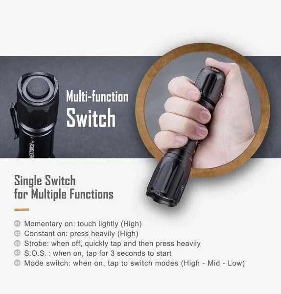 Lampe Torche tactique Nextorch T5 SET - 760 Lumens - Kit chasse  NYCTALOPE  