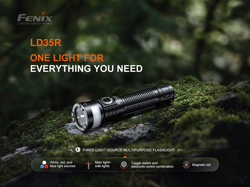 Lampe Torche Fenix LD35R - 1800 Lumens - Trois Sources Lumineuses - Rechargeable USB-C Fenix
