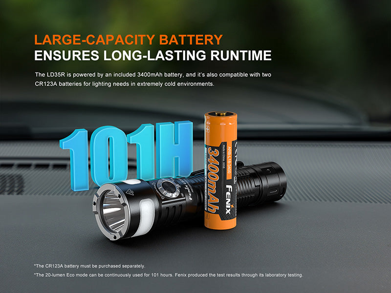 Lampe Torche Fenix LD35R - 1800 Lumens - Trois Sources Lumineuses - Rechargeable USB-C  NYCTALOPE  