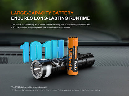 Lampe Torche Fenix LD35R - 1800 Lumens - Trois Sources Lumineuses - Rechargeable USB-C  NYCTALOPE  