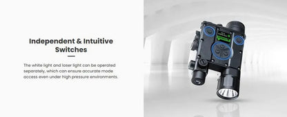 Lampe arme à feu Nextorch WL60 - 700Lumens - laser vert - Fixation sur rail  NYCTALOPE  