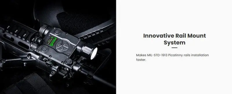 Lampe arme à feu Nextorch WL60 - 700Lumens - laser vert - Fixation sur rail  NYCTALOPE  