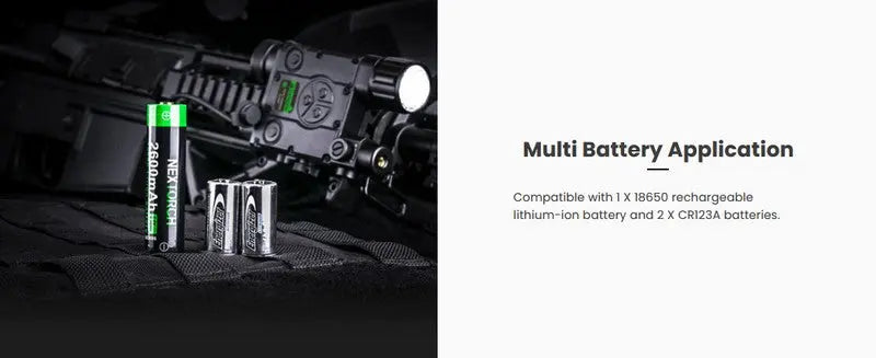 Lampe arme à feu Nextorch WL60 - 700Lumens - laser vert - Fixation sur rail  NYCTALOPE  