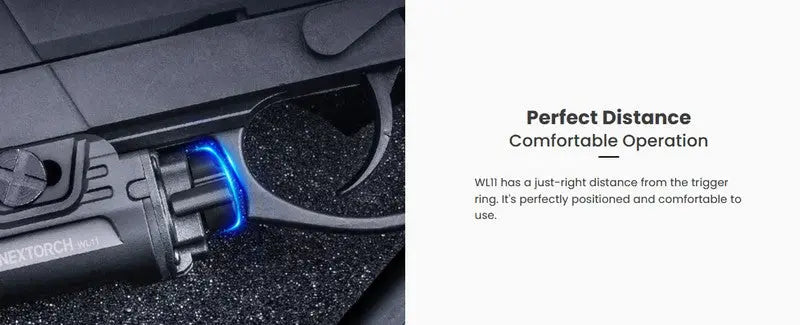 Lampe arme de poing Nextorch WL11 - 650 Lumens - Fixation sur rail  NYCTALOPE  
