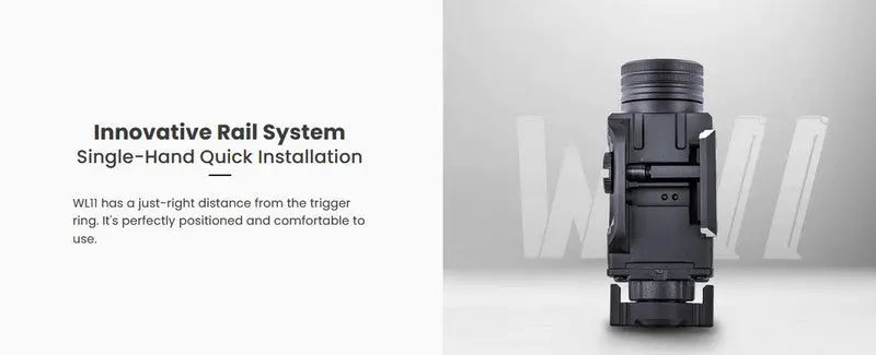 Lampe arme de poing Nextorch WL11 - 650 Lumens - Fixation sur rail  NYCTALOPE  