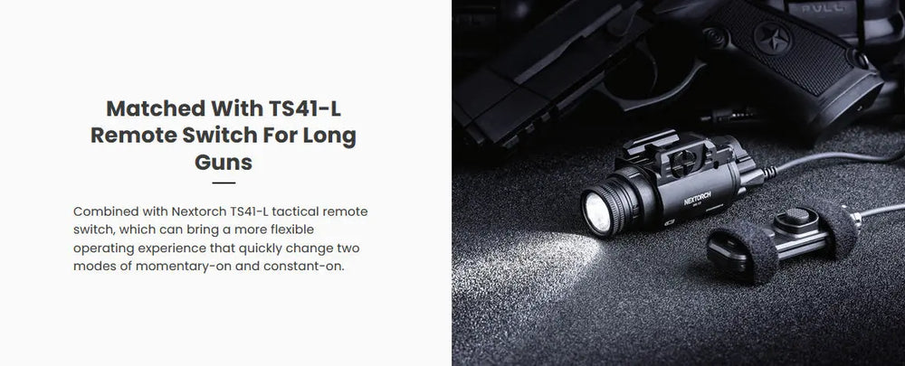 Lampe arme de poing Nextorch WL13 - 1300Lumens - Fixation sur rail  NYCTALOPE  