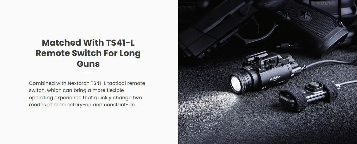 Lampe arme de poing Nextorch WL13 - 1300Lumens - Fixation sur rail  NYCTALOPE  