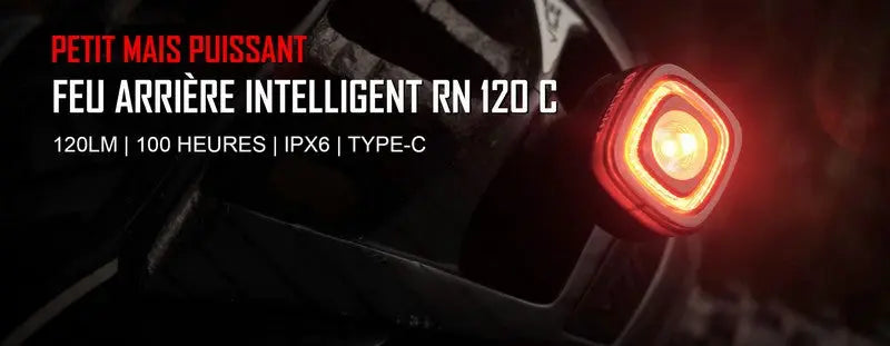 Lampe arrière pour Vélo et VTT Olight RN120C - 120 Lumens  NYCTALOPE  