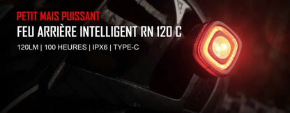 Lampe arrière pour Vélo et VTT Olight RN120C - 120 Lumens  NYCTALOPE  