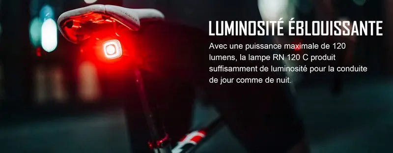 Lampe arrière pour Vélo et VTT Olight RN120C - 120 Lumens  NYCTALOPE  