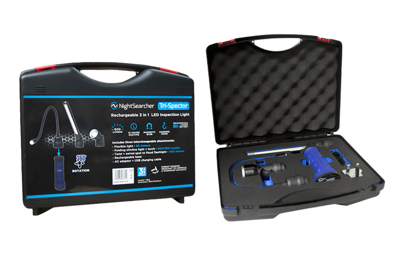 Lampe d'inspection Nightsearcher Tri-Spector rechargeable - 600 Lumens - NYCTALOPE