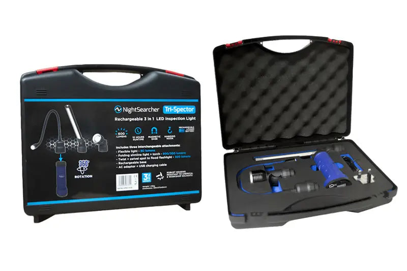 Lampe d'inspection Nightsearcher Tri-Spector rechargeable - 600 Lumens - NYCTALOPE