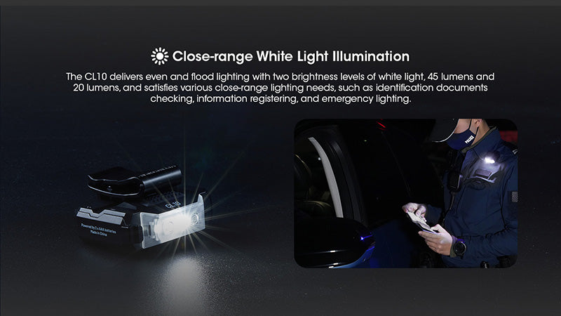 Lampe de Position Nitecore CL10 45 Lumens - Triple Source Lumineuse - Clip Multi-Positions  NYCTALOPE  