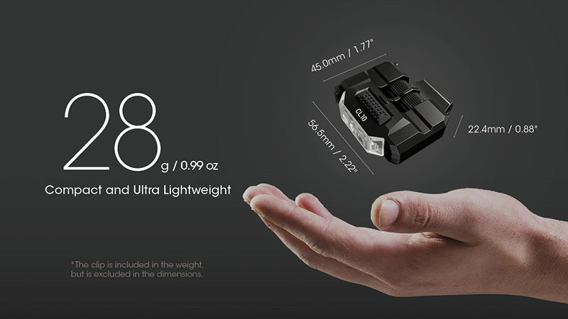 Lampe de Position Nitecore CL10 45 Lumens - Triple Source Lumineuse - Clip Multi-Positions  NYCTALOPE  