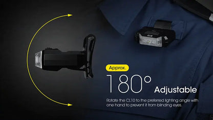 Lampe de Position Nitecore CL10 45 Lumens - Triple Source Lumineuse - Clip Multi-Positions  NYCTALOPE  